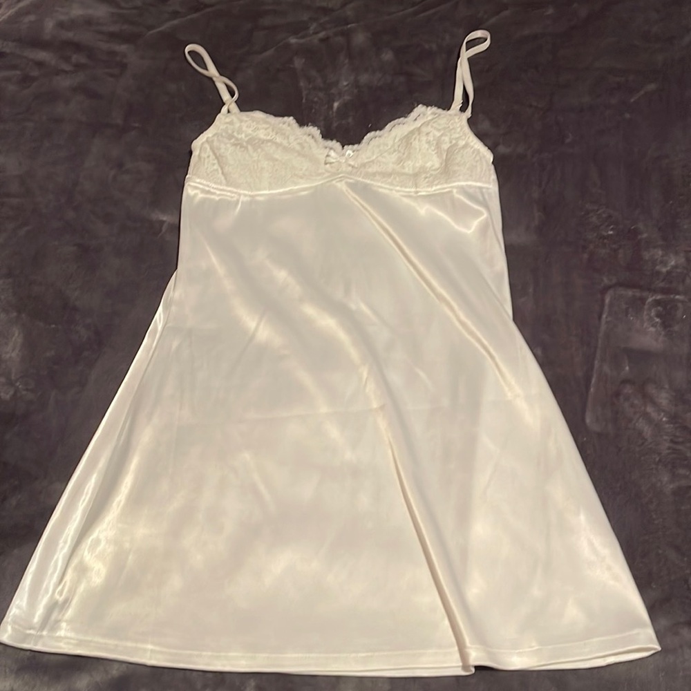 Mini satin slip dress